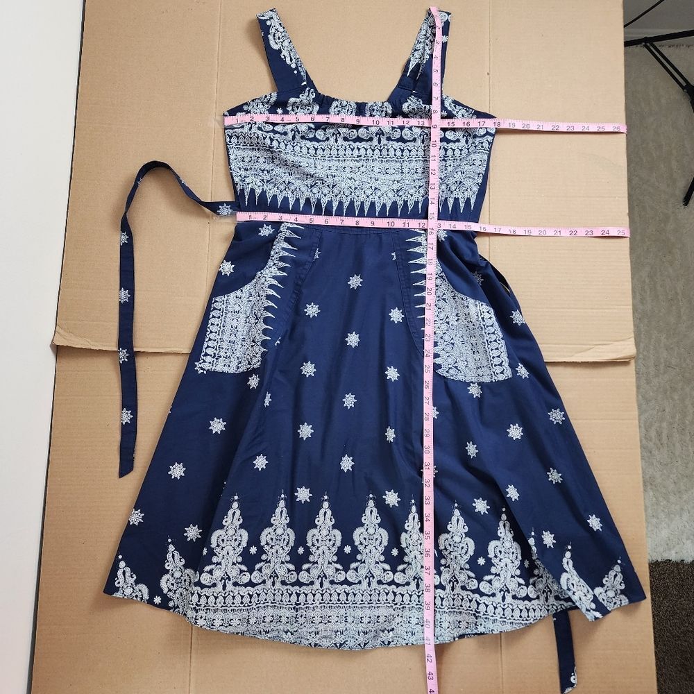 Wrap Midi Dress Boho Bandana Print Fit And Flare A-line Pockets Summer Sun dress - Picture 8 of 15